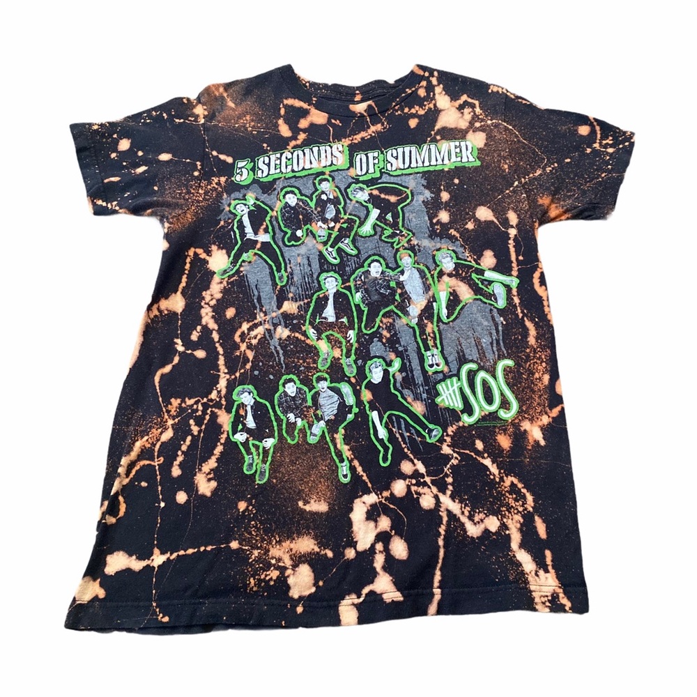 Hand Bleached Five Second of summer t shirt